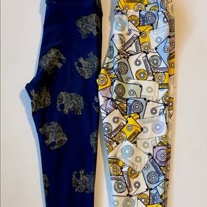 Girl's S/M Lularoe Leggings Elephant Tapes